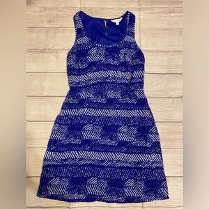 Charming Charlie Blue and white dress with peep hole back